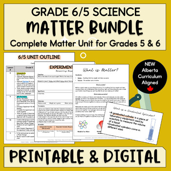 Preview of Grade 6/5 Matter Unit BUNDLE - NEW Alberta Curriculum Aligned - Complete Units