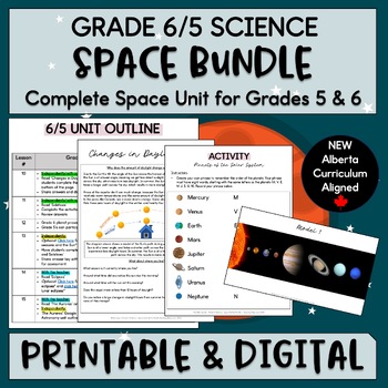 Preview of Grade 6/5 Space Unit BUNDLE - NEW Alberta Curriculum - Science 5 and 6