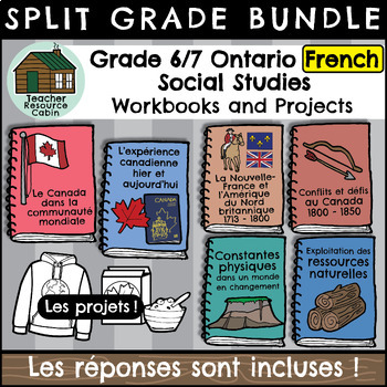 Preview of Grade 6/7 FRENCH Social Studies Workbooks (Ontario Curriculum)