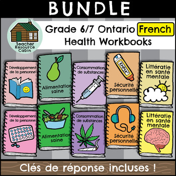 Preview of Grade 6/7 Ontario FRENCH HEALTH Workbooks