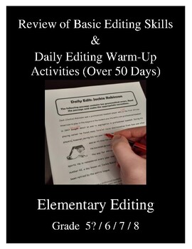 Preview of Grade 6-8: 53 Daily Editing / Grammar Practice Exercises with Rules Overview