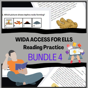 Preview of Grade 6-8 ELL / ELD / ESOL Reading Practice Bundle #4 for WIDA ACCESS Test
