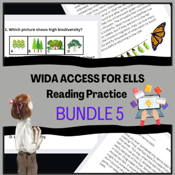 Preview of Grade 6-8 ELL / ELD / ESOL Reading Practice Bundle #5 for WIDA ACCESS Test