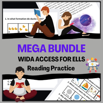 Preview of Grade 6-8 ELL/ELD/ESOL Reading Practice Bundle WIDA ACCESS Test 25 worksheets