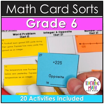 Preview of Math Card Sort Activity Grade 6 BUNDLE