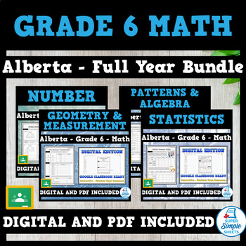 Preview of Grade 6 - Alberta Math - Full Year Bundle - NEW 2022 Curriculum