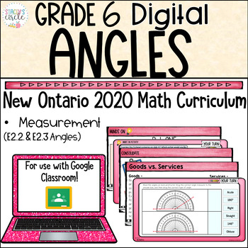 Preview of Grade 6 Angle Measurement NEW Ontario Math DIGITAL Google Slides