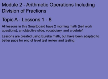 Preview of Grade 6 Math Module 2 - Arithmetic Operations Unit Smartboard