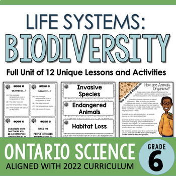 Preview of Ontario Grade 6 Science - Biodiversity - Life Systems - Full Inquiry Unit