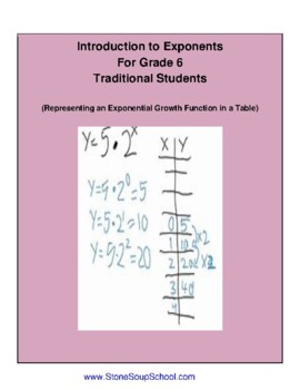 Preview of Grade 6, CCS: Exploring Exponents for Traditional Students