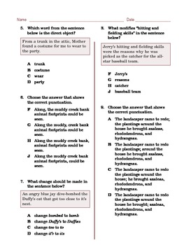 grade 6 ccss language grammar spelling punctuation capitalization