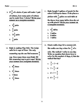 grade 6 common core math 6ns1 worksheet multiple choice by deb chen