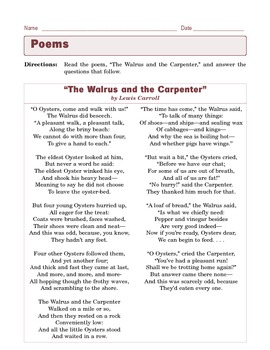 the walrus and the carpenter poem
