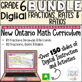 Grade 6 DIGITAL Math Bundle 2020 Ontario Math - Fractions 