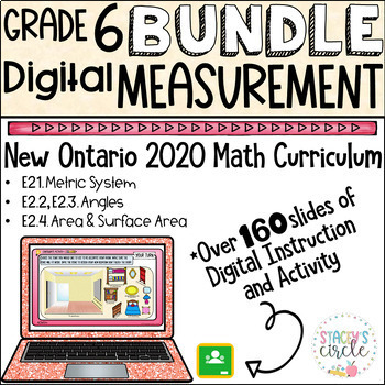 Preview of Grade 6 NEW Ontario Math Measurement Digital Math Bundle