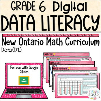 Preview of Grade 6 Data Literacy 2020 Ontario Math Digital Google Slides : D. Data