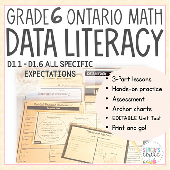 Preview of Grade 6 Data Literacy NEW Ontario Math : Strand D . Data