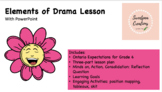 Elements of Drama Lesson with PowerPoint and Ontario Expectations