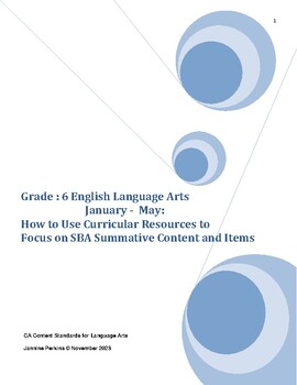 Preview of Grade 6 ELA: January-May, Use Curricular Materials to Prepare for SBA Summative