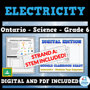 Preview of Grade 6 - Electricity - Ontario Science 2022 Curriculum STEM