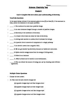 grade 6 electricity science test review by helping little ones succeed