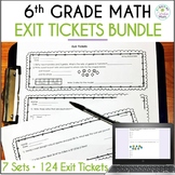 6th Grade Math Exit Tickets Bundle Print and Digital