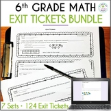 6th Grade Math Exit Tickets | Assessments for Ratios, Frac