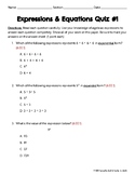 Grade 6 | Expressions & Equations Math Quiz | Quiz #1 | En