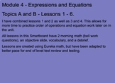 Grade 6 Math Module 4 - Expressions and Equations Unit Smartboard