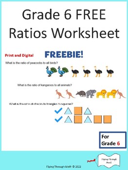 Preview of Grade 6 FREE Ratios Worksheet