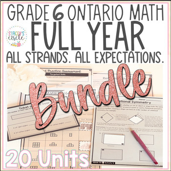 Preview of Grade 6 Math NEW Ontario FULL YEAR Bundle - ALL STRANDS