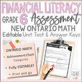 Grade 6 Financial Literacy Unit Assessment : F. Money & Finances