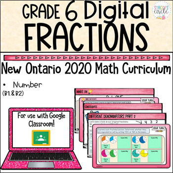 Preview of Grade 6 Fractions NEW Ontario Math Digital Google Slides