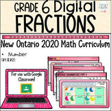 Grade 6 Fractions NEW Ontario Math Digital Google Slides