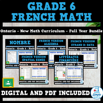 Preview of Grade 6 - Full Year Math Bundle - Ontario 2020 Curriculum - FRENCH VERSION