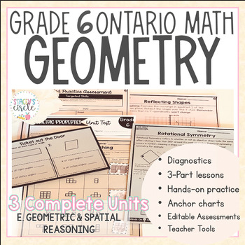 Preview of Grade 6 Geometry Bundle NEW Ontario Math : E Geometric & Spatial Reasoning