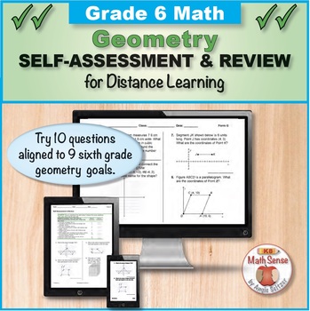 Preview of Grade 6 Geometry Self-Assessment & Review Packet | Print Digital | Quiz or Test