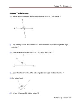 geometry worksheets 6th grade