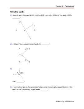 grade 6 geometry worksheet by edugain teachers pay teachers