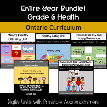 Preview of Grade 6 Health Curriculum- Year Long Bundle
