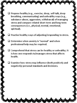 grade 6 health assignments