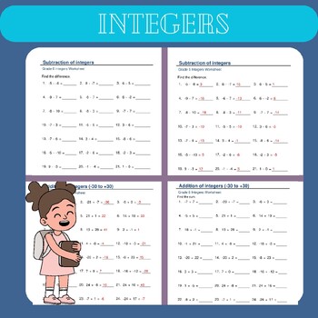 Preview of Grade 6 Integers Worksheets