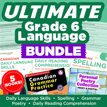 Preview of Grade 6 Language Bundle: Spelling, Grammar, Writing, Reading Comprehension