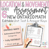 Grade 6 NEW Ontario Math Location & Movement Assessment