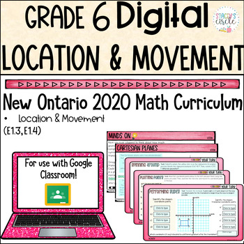 Preview of Grade 6 Location and Movement NEW Ontario Math Digital Google Slides Geometry