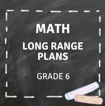 Preview of Grade 6 - MATH LONG RANGE PLANS - New Ontario Curriculum - Scope and Sequence