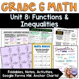 Grade 6 Math Bundle: Unit 8 - Functions and Inequalities