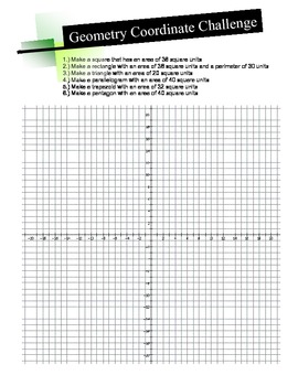 grade 6 math coordinate geometry worksheet by amy w tpt