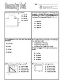 Grade 6 Math Geometry Test - Common Core