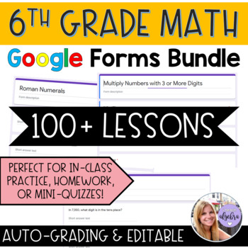 Preview of Grade 6 Math Google Forms - Year Long Bundle of Homework & Practice